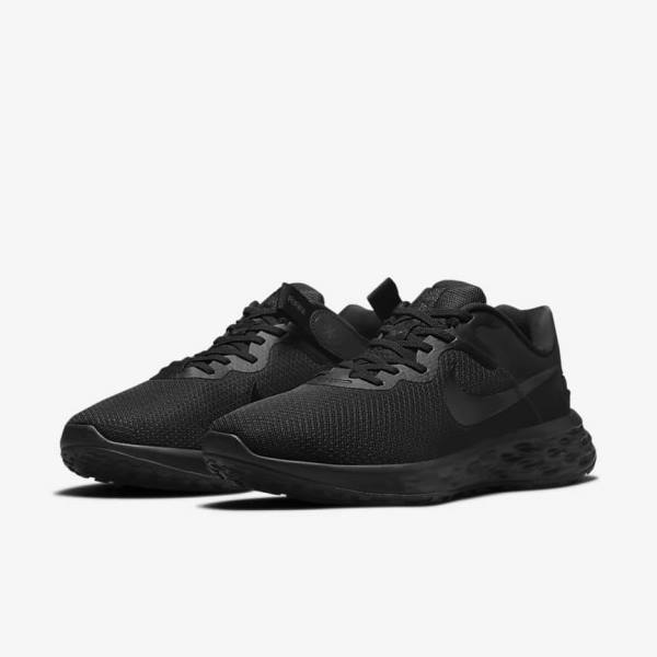 Zapatillas Running Nike Revolution 6 FlyEase Next Nature Easy-On-And-Off Carretera (Extra Anchos) Hombre Negras Gris Oscuro | NK416NYA