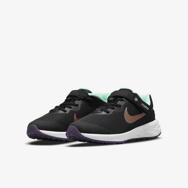 Zapatillas Running Nike Revolution 6 FlyEase Older Easy On-Off Carretera Niños Negras Verde Menta Moradas Metal Rojas Marrones | NK654RZA