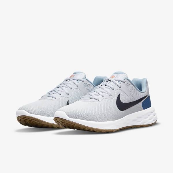 Zapatillas Running Nike Revolution 6 Next Nature Carretera Hombre Plateadas Azules Oscuro Azules | NK248RDH