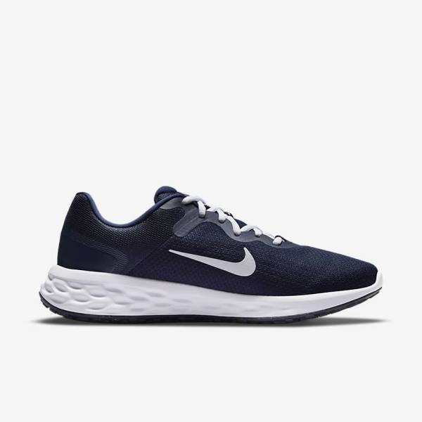 Zapatillas Running Nike Revolution 6 Next Nature Carretera Hombre Azul Marino Obsidian Blancas | NK904JHP