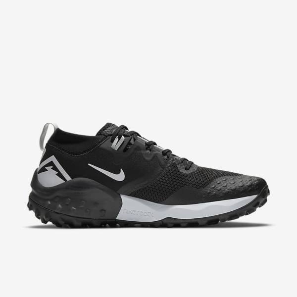 Zapatillas Running Nike Wildhorse 7 Trail Hombre Negras Gris Oscuro Plateadas | NK472MDS