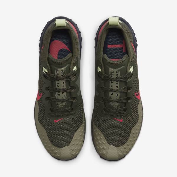 Zapatillas Running Nike Wildhorse 7 Trail Hombre Kaki Verde Oliva Obsidian Rojas | NK930DVA