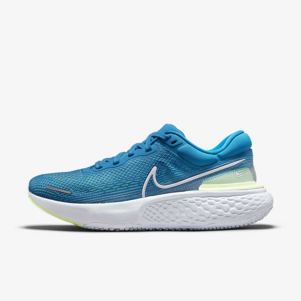 Zapatillas Running Nike ZoomX Invincible Run Flyknit Carretera Hombre Azules Verde Claro Gris Blancas | NK132SHV