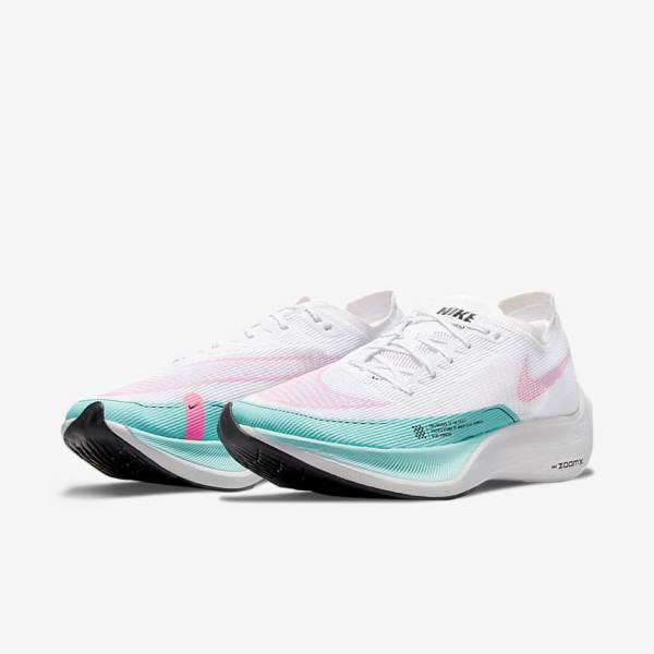 Zapatillas Running Nike ZoomX Vaporfly Next% 2 Carretera Carreras Hombre Verde Azules Blancas Negras | NK647JRK