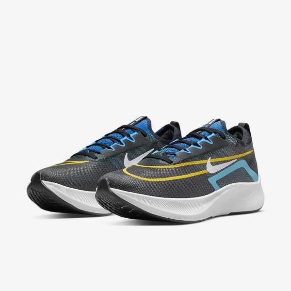 Zapatillas Running Nike Zoom Fly 4 Carretera Hombre Negras Verde Naranjas | NK647PLA