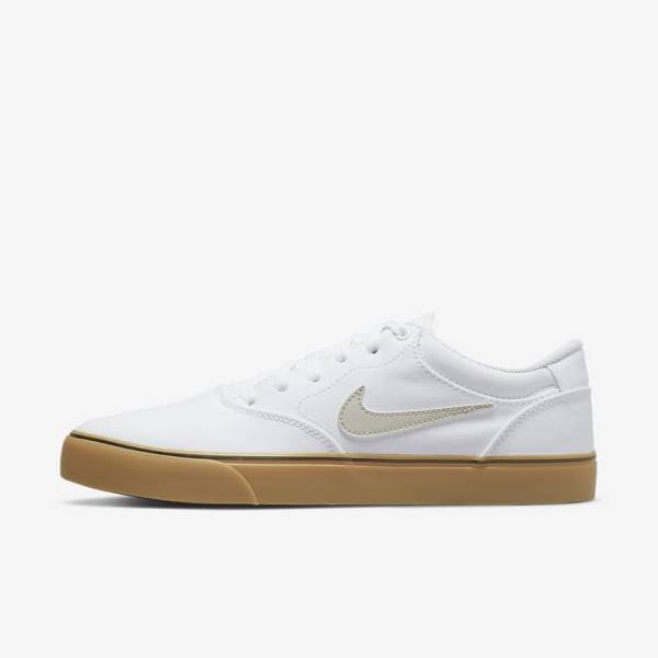 Zapatillas Skate Nike SB Chron 2 Lona Hombre Blancas Marrones Claro Beige Claro | NK487JCT