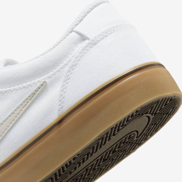 Zapatillas Skate Nike SB Chron 2 Lona Mujer Blancas Marrones Claro Beige Claro | NK037ZQU