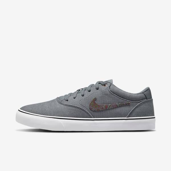 Zapatillas Skate Nike SB Chron 2 Lona Premium Hombre Gris Blancas | NK127WMF