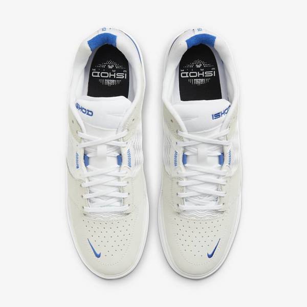 Zapatillas Skate Nike SB Ishod Wair Hombre Blancas Azul Real Blancas | NK130QFU