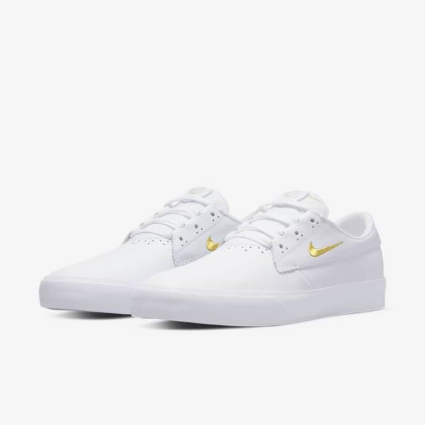 Zapatillas Skate Nike SB Shane PRM Hombre Blancas Metal Doradas | NK650TGV