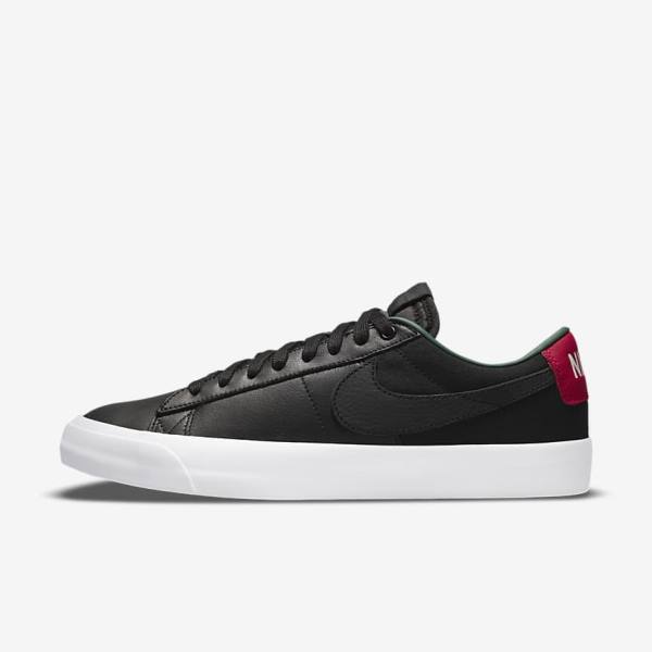 Zapatillas Skate Nike SB Zoom Blazer Low Pro GT Premium Mujer Negras Rojas Negras | NK438HGO