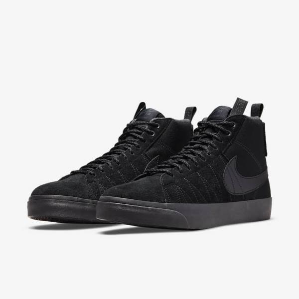 Zapatillas Skate Nike SB Zoom Blazer Mid Premium Hombre Negras Gris Oscuro | NK421EYL