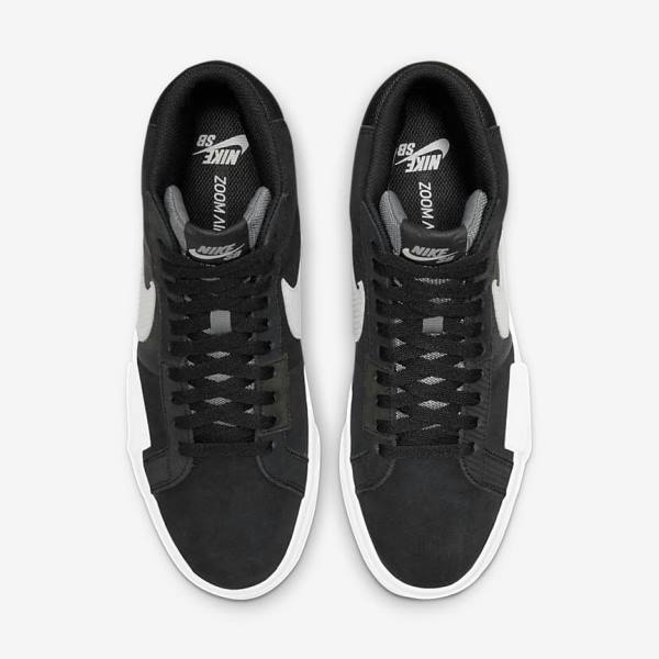 Zapatillas Skate Nike SB Zoom Blazer Mid Premium Hombre Negras Gris Blancas | NK436RBN