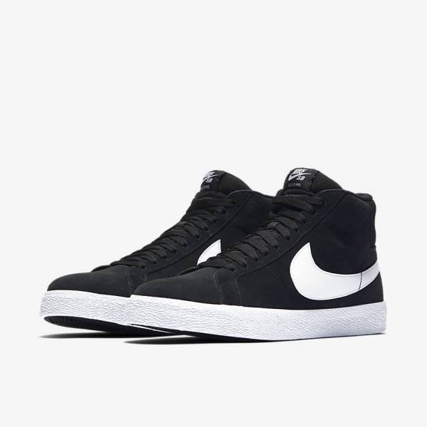 Zapatillas Skate Nike SB Zoom Blazer Mid Hombre Negras Blancas | NK976BMG