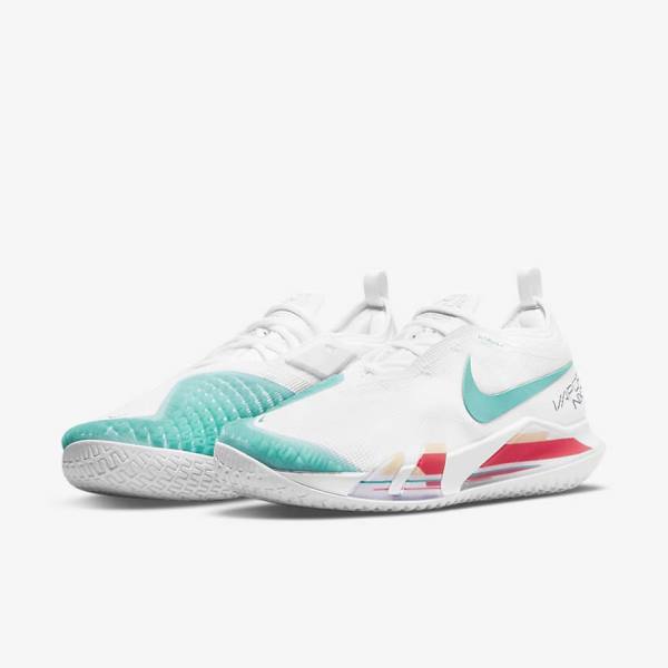 Zapatillas Tenis Nike NikeCourt React Vapor NXT Hard-Court Hombre Blancas Rojas Burdeos Turquesa | NK108JYH