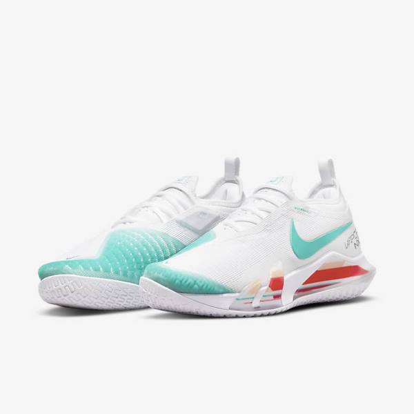 Zapatillas Tenis Nike NikeCourt React Vapor NXT Hard Court Mujer Blancas Rojas Burdeos Turquesa | NK296NEF