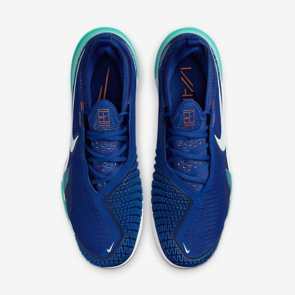 Zapatillas Tenis Nike NikeCourt React Vapor NXT Clay Court Hombre Azul Real Azules Turquesa Naranjas Blancas | NK409OPX