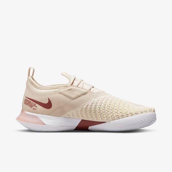 Zapatillas Tenis Nike NikeCourt React Vapor NXT Clay Court Mujer Blancas Coral Rojas | NK708ZHG