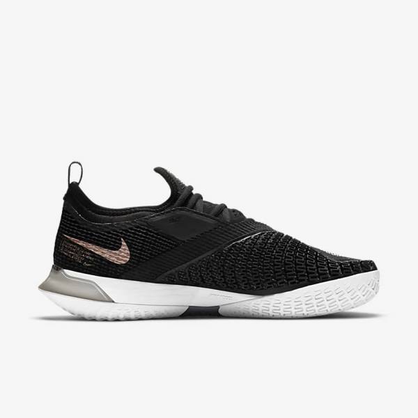 Zapatillas Tenis Nike NikeCourt React Vapor NXT Hard Court Mujer Negras Metal Rojas Marrones Blancas | NK827YEB