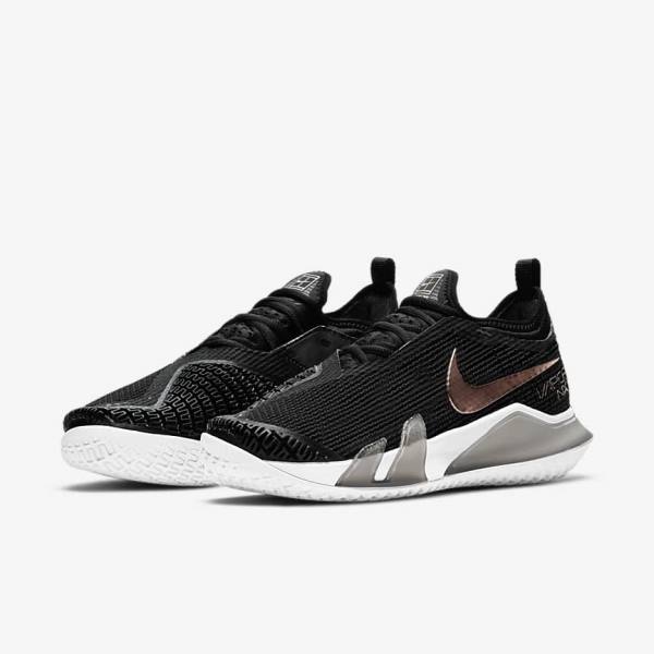 Zapatillas Tenis Nike NikeCourt React Vapor NXT Hard Court Mujer Negras Metal Rojas Marrones Blancas | NK827YEB