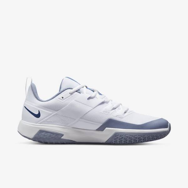 Zapatillas Tenis Nike NikeCourt Vapor Lite Hard Court Hombre Blancas Azul Marino | NK591VNG