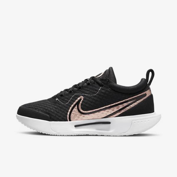 Zapatillas Tenis Nike NikeCourt Zoom Pro Hard Court Mujer Negras Blancas Metal Rojas Marrones | NK597QVD