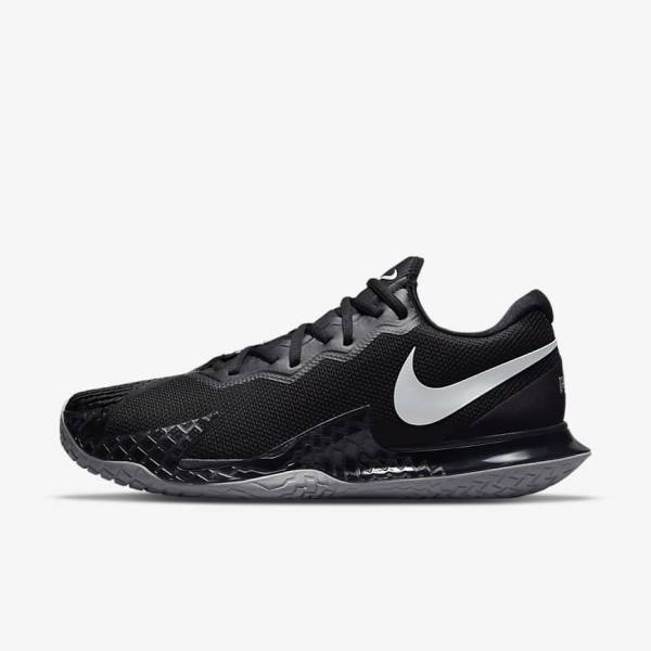 Zapatillas Tenis Nike NikeCourt Zoom Vapor Cage 4 Rafa Hard Court Hombre Negras Metal Plateadas | NK671ZPM