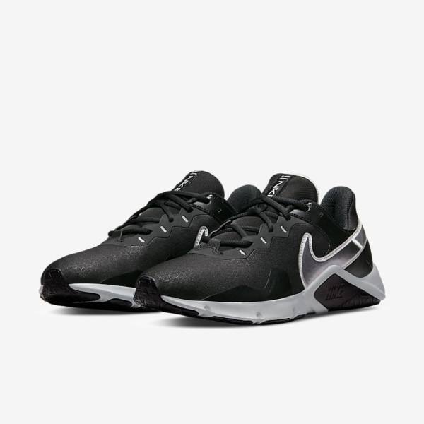 Zapatillas Training Nike Legend Essential 2 Hombre Negras Metal Plateadas Metal Gris | NK063UYJ