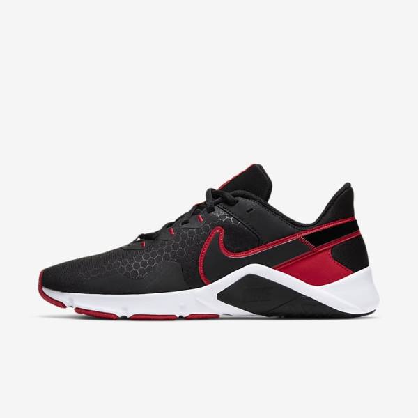 Zapatillas Training Nike Legend Essential 2 Hombre Negras Rojas Blancas | NK140VYP