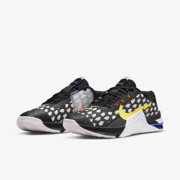 Zapatillas Training Nike Metcon 7 Mujer Negras Blancas Azules Amarillo | NK497YPQ