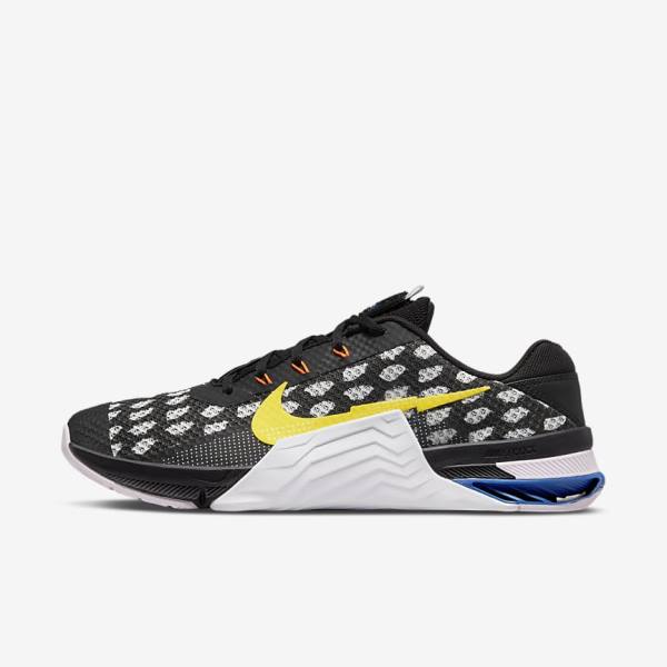 Zapatillas Training Nike Metcon 7 Mujer Negras Blancas Azules Amarillo | NK497YPQ