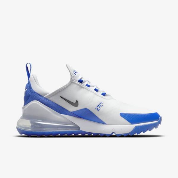 Zapatos De Golf Nike Air Max 270 G Hombre Blancas Azules Plateadas Negras | NK507ILQ