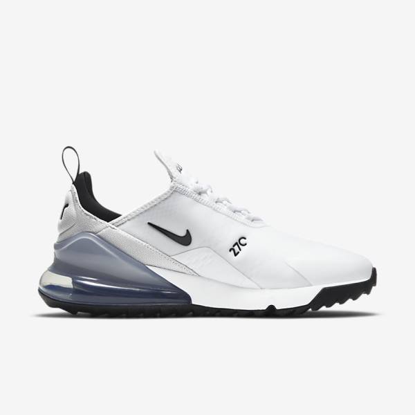 Zapatos De Golf Nike Air Max 270 G Hombre Blancas Plateadas Negras | NK586BVT