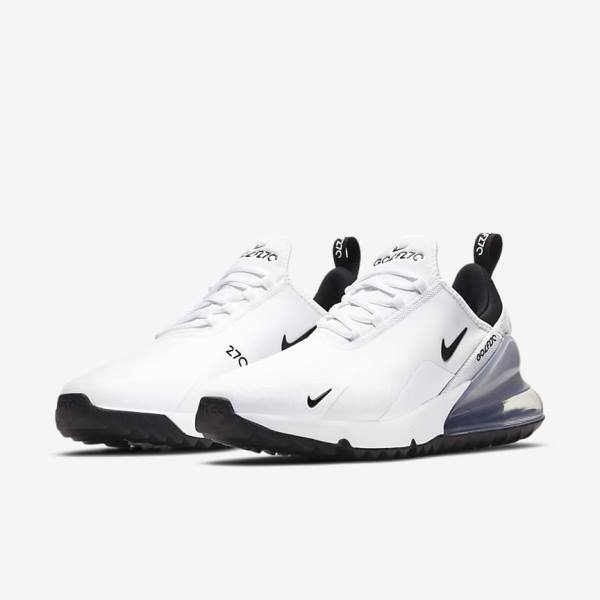 Zapatos De Golf Nike Air Max 270 G Hombre Blancas Plateadas Negras | NK586BVT