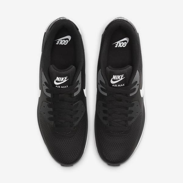 Zapatos De Golf Nike Air Max 90 G Hombre Negras Gris Oscuro Blancas | NK083ZRL