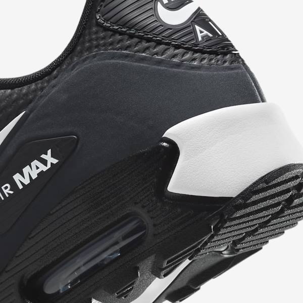 Zapatos De Golf Nike Air Max 90 G Hombre Negras Gris Oscuro Blancas | NK083ZRL