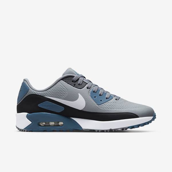 Zapatos De Golf Nike Air Max 90 G Hombre Gris Negras Blancas | NK594QKI