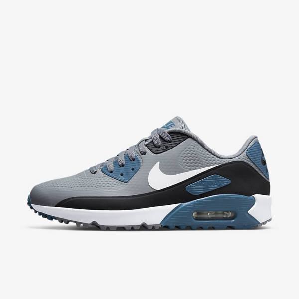 Zapatos De Golf Nike Air Max 90 G Hombre Gris Negras Blancas | NK594QKI