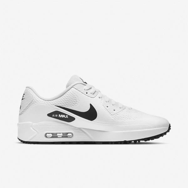 Zapatos De Golf Nike Air Max 90 G Hombre Blancas Negras | NK982OPG