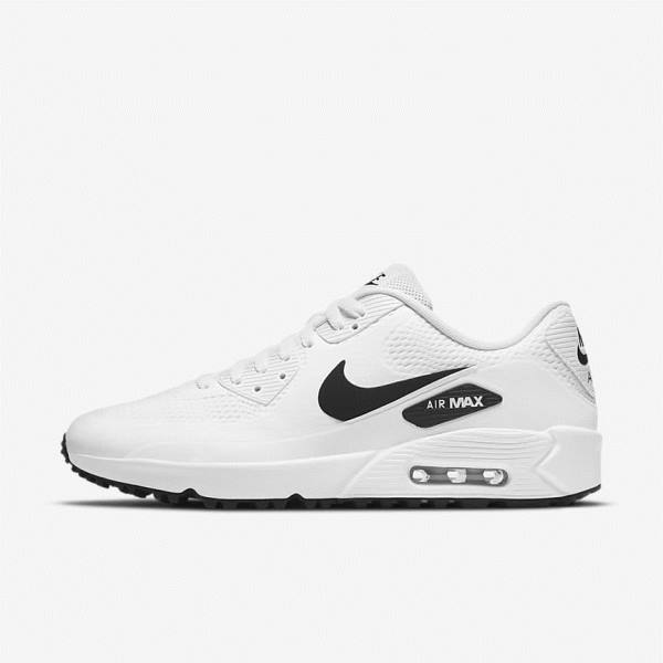 Zapatos De Golf Nike Air Max 90 G Hombre Blancas Negras | NK982OPG