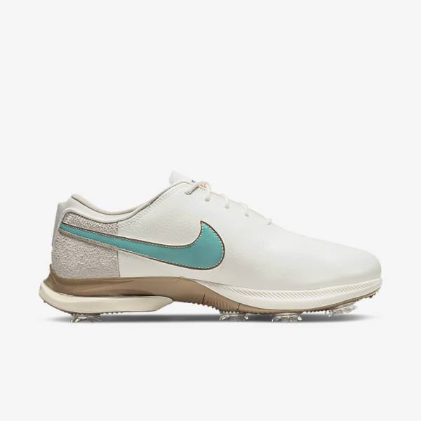 Zapatos De Golf Nike Air Zoom Victory Tour 2 Hombre Blancas Marrones Claro Turquesa | NK046SWZ