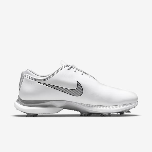 Zapatos De Golf Nike Air Zoom Victory Tour 2 Hombre Blancas Metal Plateadas Negras | NK427GLZ