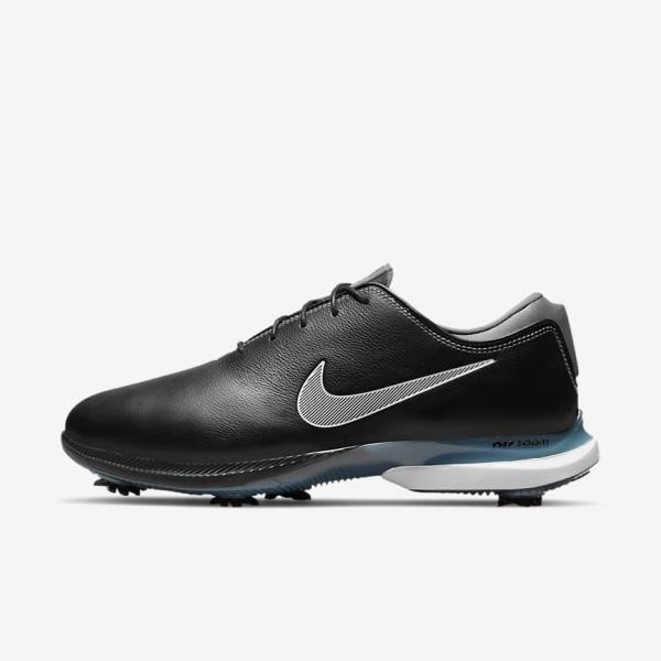 Zapatos De Golf Nike Air Zoom Victory Tour 2 Mujer Negras Metal Azules Gris Blancas | NK485BTI