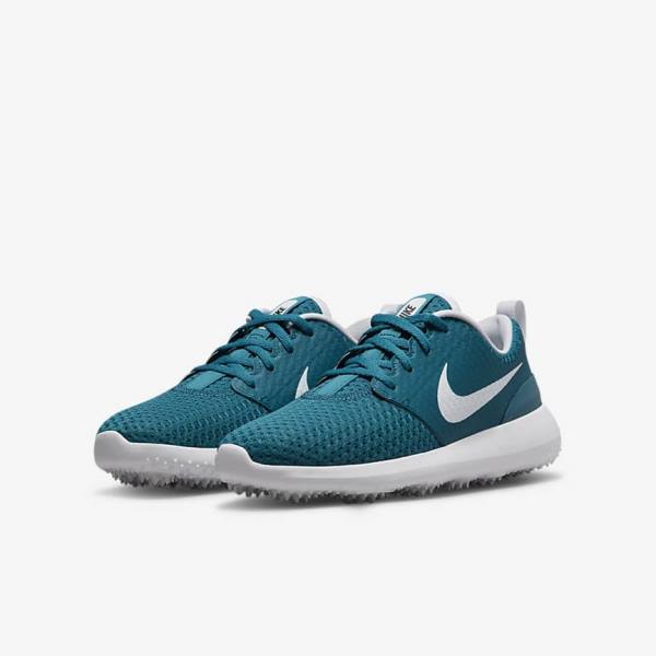 Zapatos De Golf Nike Roshe G Jr. Niños Negras Blancas | NK432FDT