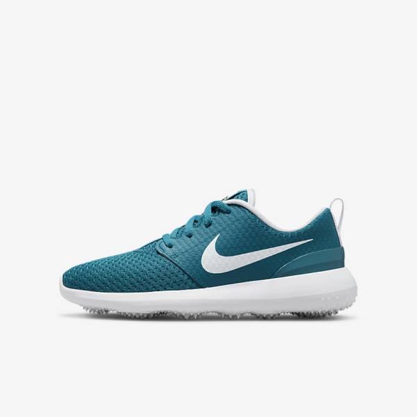 Zapatos De Golf Nike Roshe G Jr. Niños Negras Blancas | NK432FDT