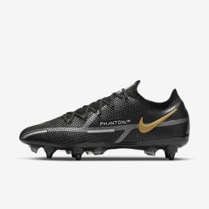 Botas de fútbol Nike Phantom GT2 Elite SG-Pro AC Soft-Ground Mujer Negras Metal Doradas Metal Plateadas Metal Gris Oscuro | NK470IKQ