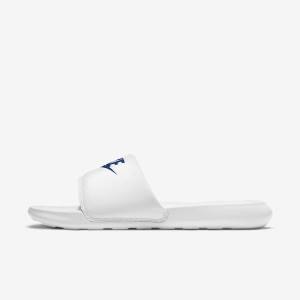 Chanclas Nike Victori One Hombre Blancas Azul Real | NK538LIS