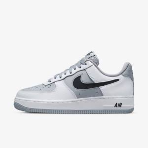 Zapatillas Nike Air Force 1 07 LV8 Hombre Blancas Gris Negras | NK649QYB