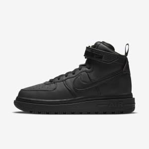 Zapatillas Nike Air Force 1 Boot Hombre Negras Gris Oscuro Blancas | NK489IVO