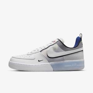 Zapatillas Nike Air Force 1 React Hombre Blancas Azules Claro Azul Real Azules Blancas | NK261UYR